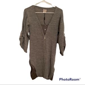 Karen Millen Gray Long Line Top